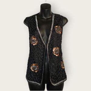 Vintage 90s Carole Little vest | 100٪ silk | Size medium